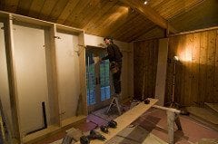 Installing the built-ins to display books and artwork