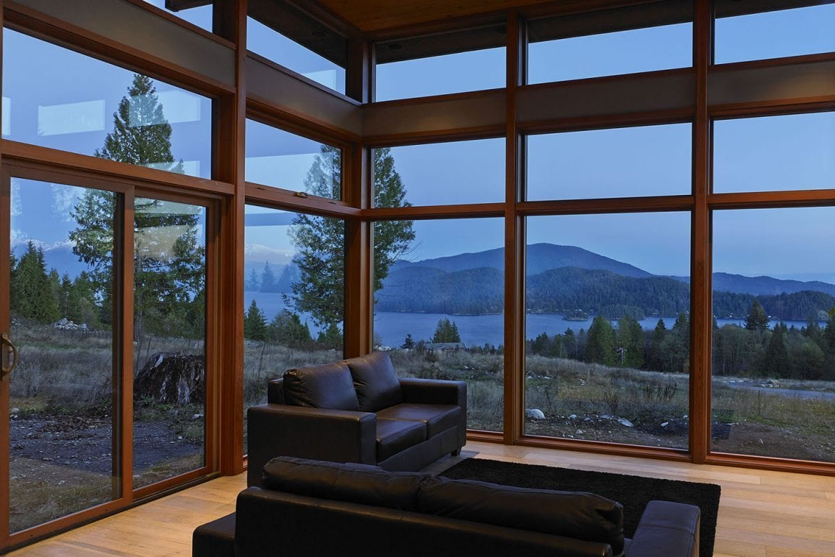 walls of glass are features in Lindal's modern prefab homes