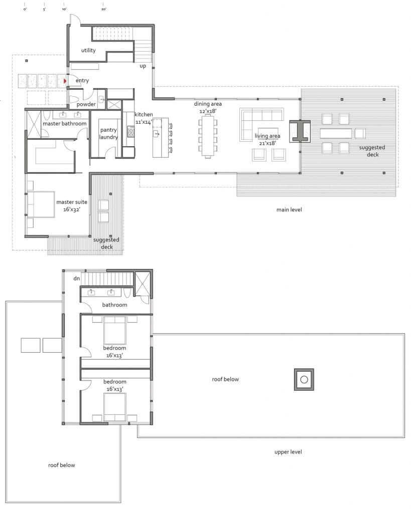 Marmol Radziner 2809 floor plan design for Lindal Cedar Homes