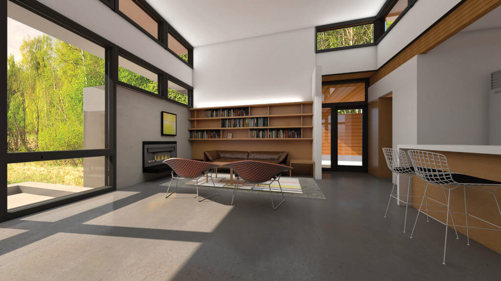 Usonian Mesquite LIS interior rendering