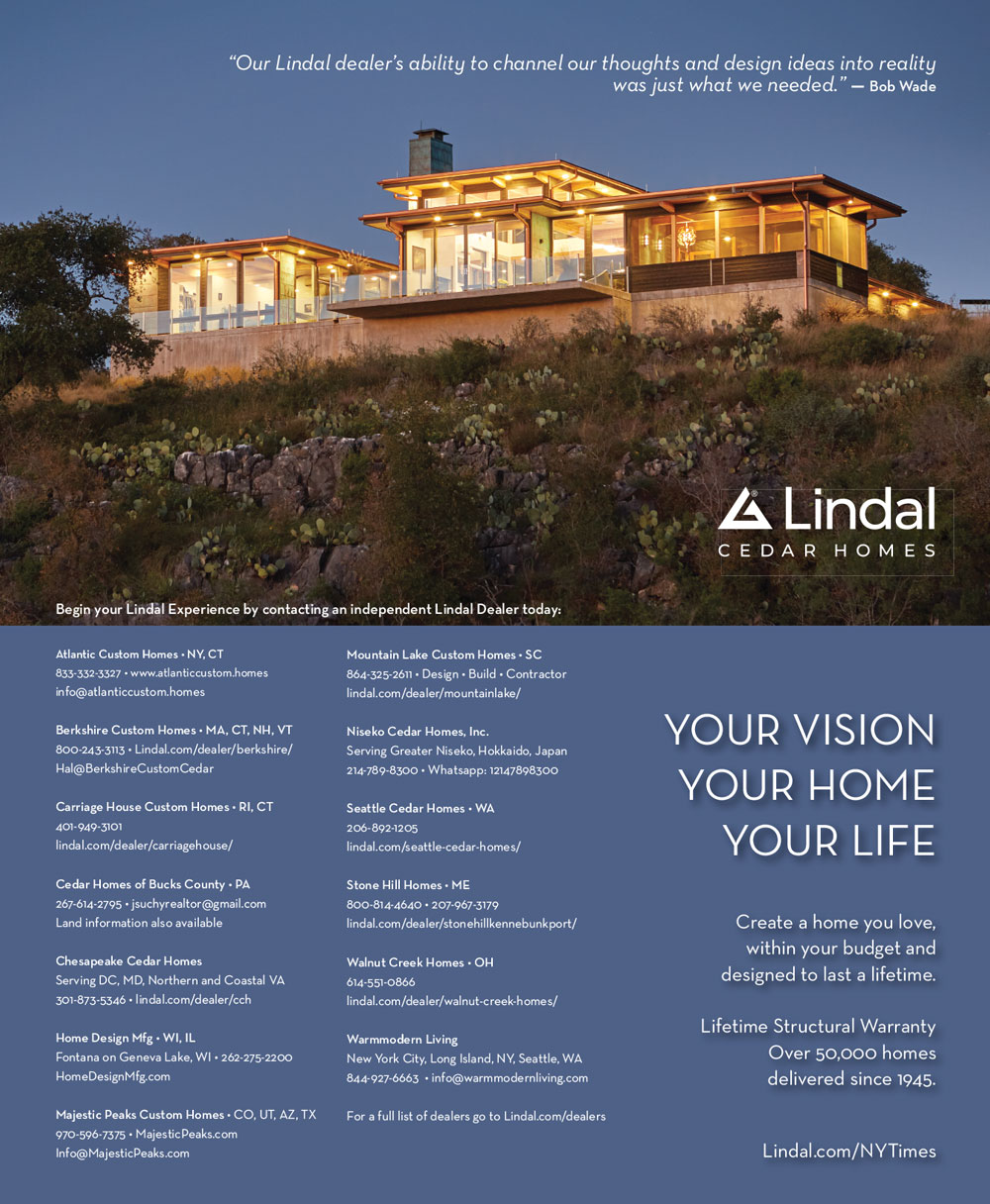 New York Times Lindal Cedar Homes ad 2020