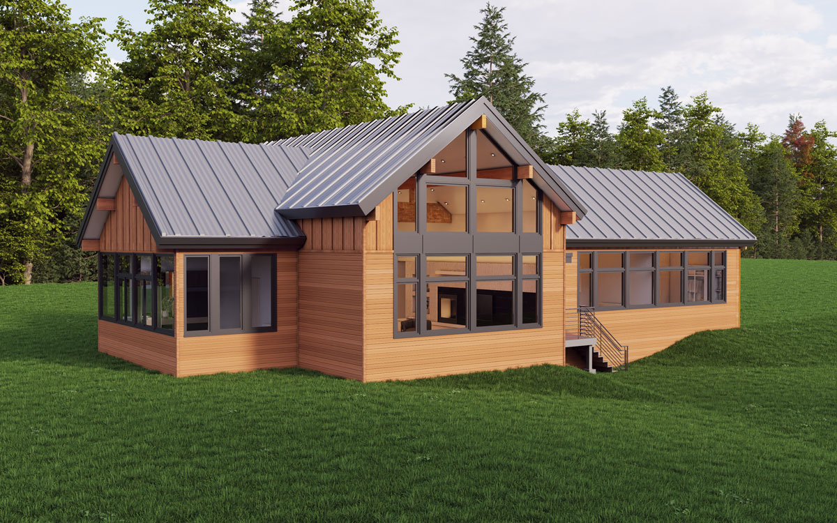 2024 Ash farmhouse style home with bump out rendering