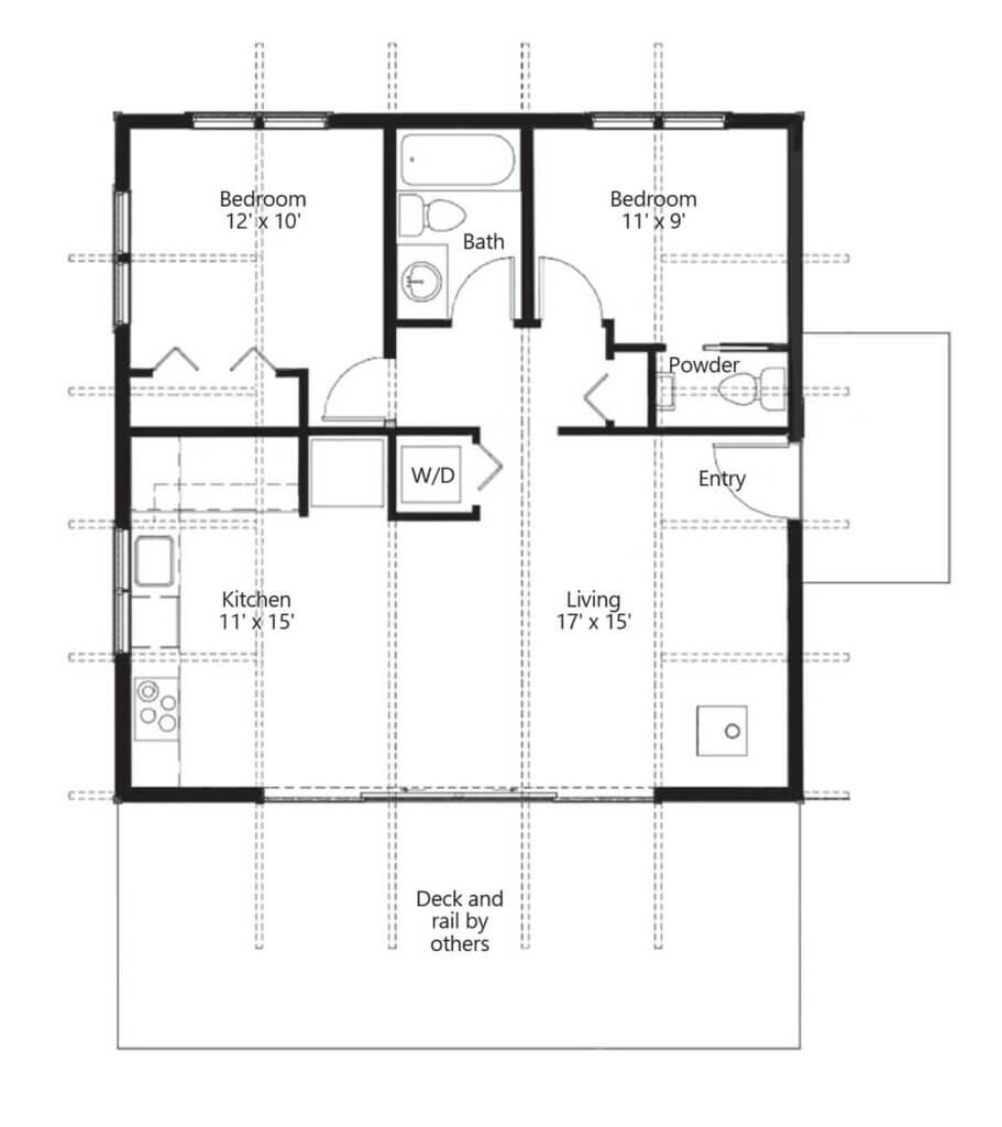 Olive Small Home floor plan or ADU exterior rendering